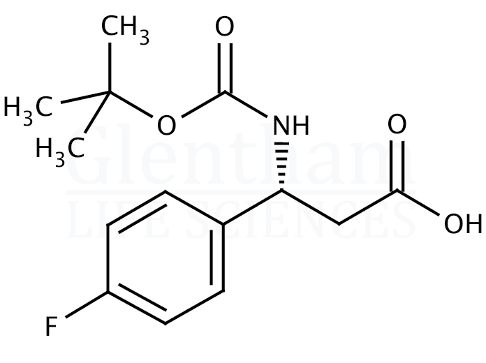 Structure for (R)-Boc-4-fluoro-β-Phe-OH    (479064-94-3)