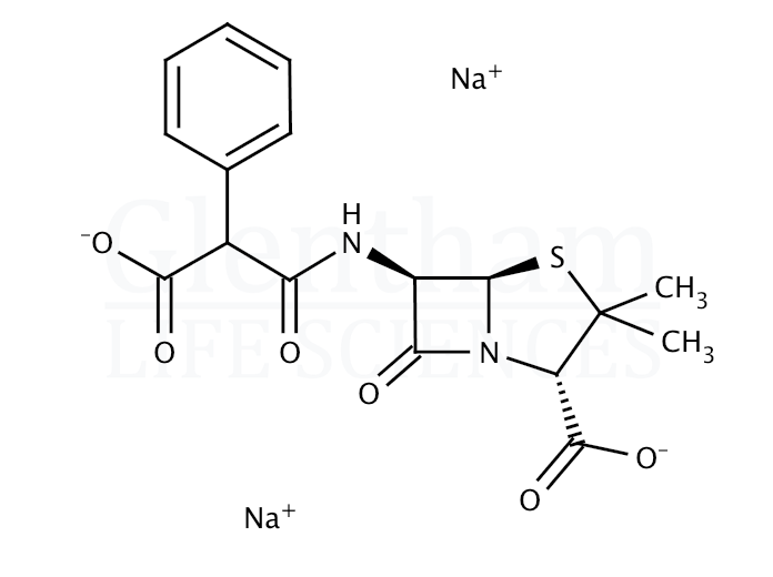 Structure for Carbenicillin disodium salt, USP grade (4800-94-6)