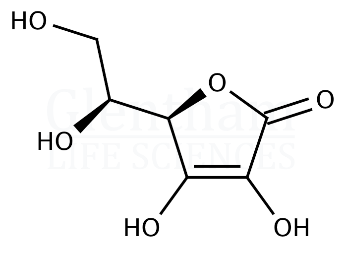 Large structure for L-(+)-Ascorbic acid, 99.5%, BP, Ph. Eur., USP grade (50-81-7)