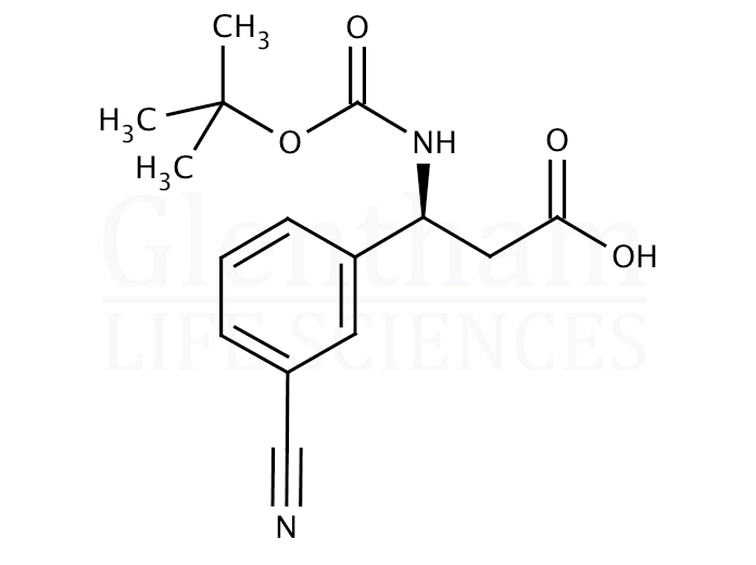 Structure for (S)-Boc-3-cyano-β-Phe-OH   