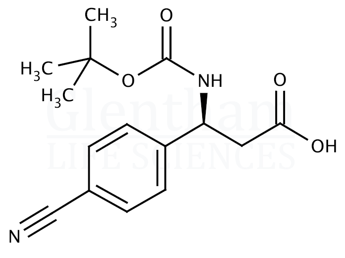 Structure for (S)-Boc-4-cyano-β-Phe-OH   (500770-82-1)