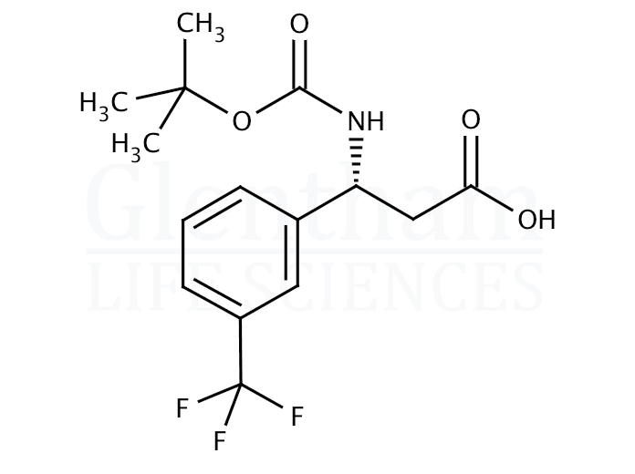 Structure for (R)-Boc-3-(trifluoromethyl)-β-Phe-OH 