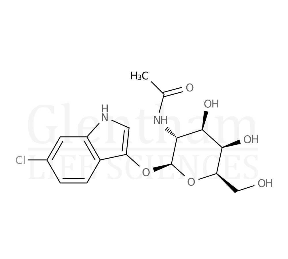 6-Chloro-3-indolyl 2-acetamido-2-deoxy-b-D-galactopyranoside Structure