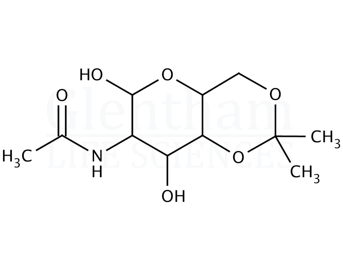 2-Acetamido-2-deoxy-4,6-O-isopropylidene-D-glucopyranose Structure