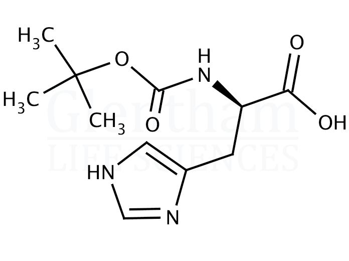 Structure for  Boc-D-His-OH     (50654-94-9)
