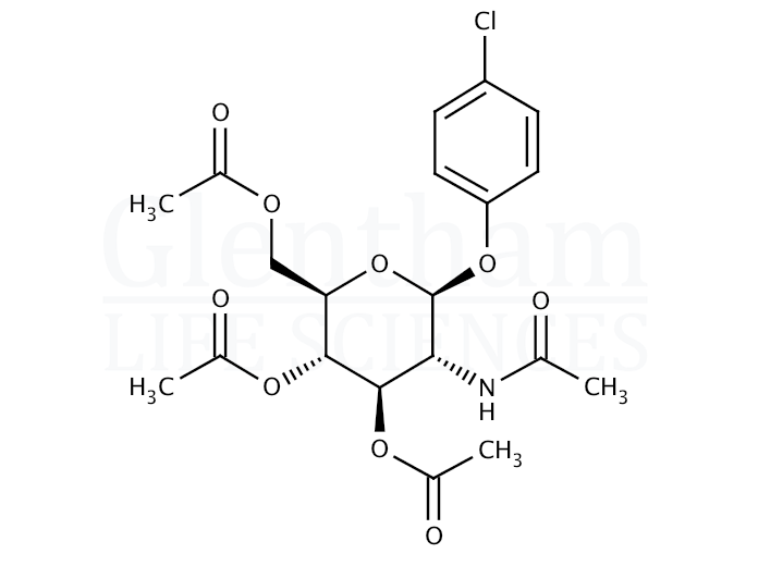 Structure for 4-Chlorophenyl 2-acetamido-3,4,6-tri-O-acetyl-2-deoxy-b-D-glucopyranoside