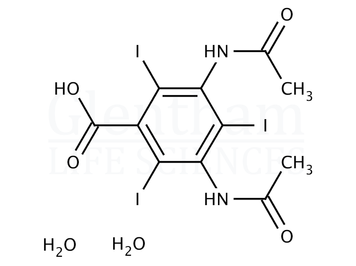 Diatrizoic acid dihydrate, USP grade Structure