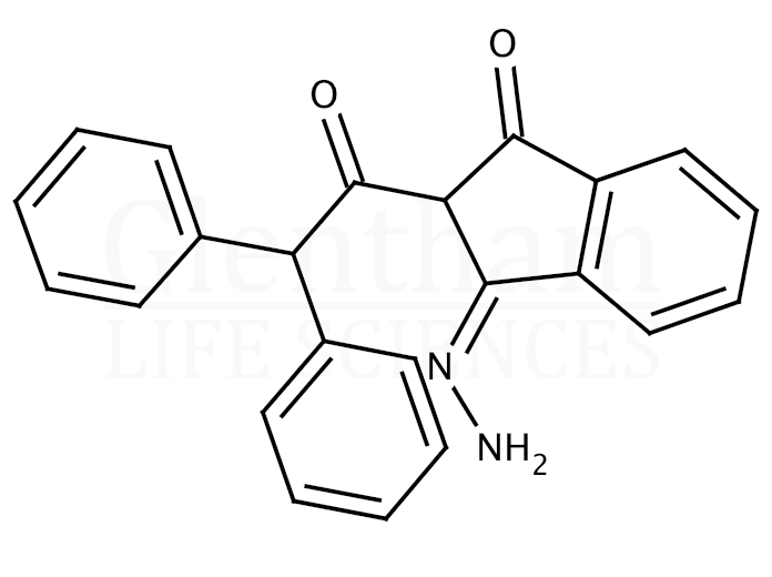 2-Diphenylacetyl-1,3-indandione-1-hydrazone Structure