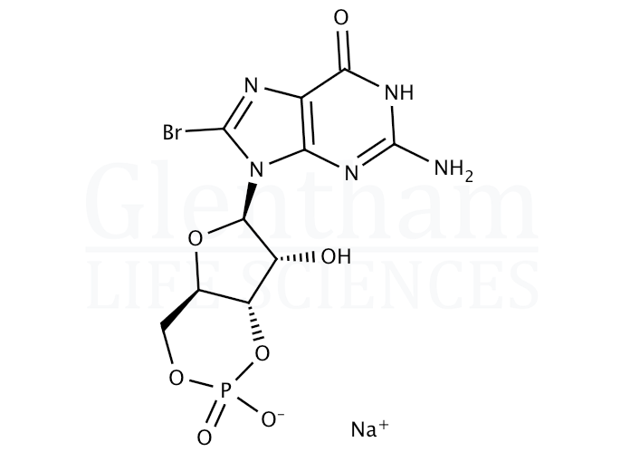 8-Bromoguanosine 3'',5''-cyclic monophosphate sodium salt Structure