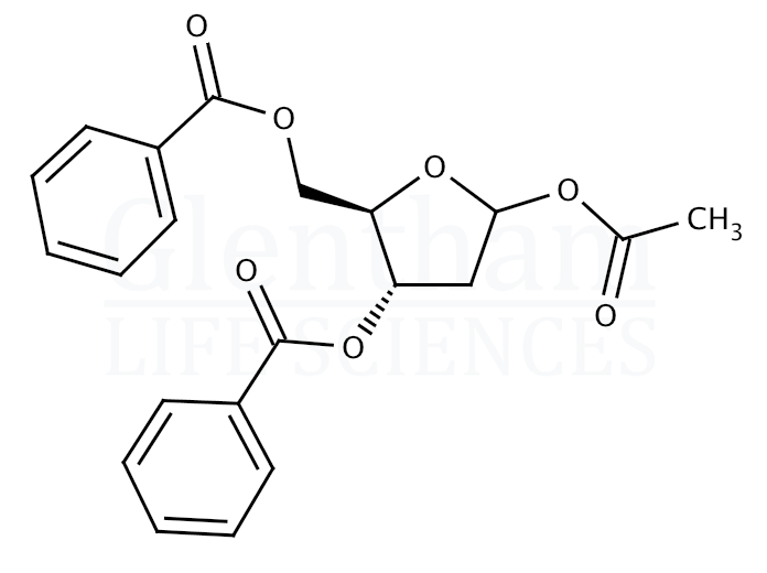 Structure for  1-Acetyl-2-deoxy-3,5-di-O-benzoylribofuranose  (51255-12-0)