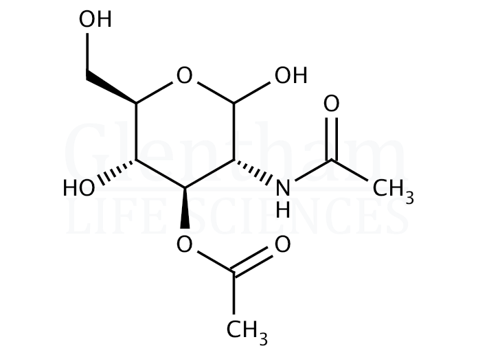 2-Acetamido-3-O-acetyl-2-deoxy-D-glucopyranose Structure