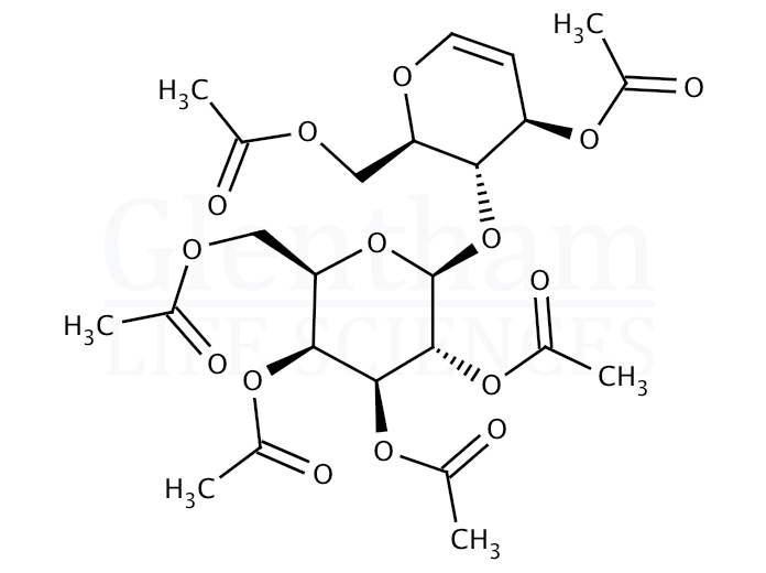 Structure for 3,6-Di-O-acetyl-4-O-(2,3,4,6-tetra-O-acetyl-b-D-galactopyranosyl)-D-glucal