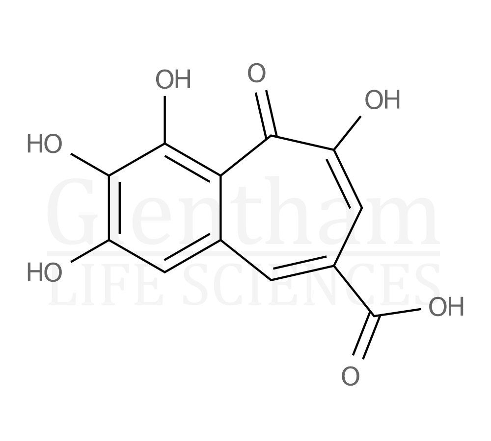 Structure for  Purpurogallincarboxylic acid  (5146-12-3)