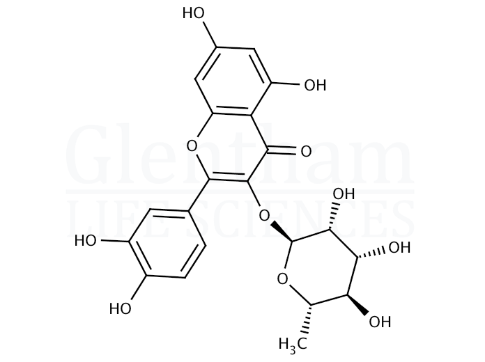 Structure for  Quercetin 3-a-L-rhamnoside  (522-12-3)