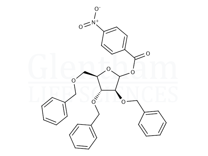 Structure for 2,3,5-Tri-O-benzyl-1-O-(4-nitrobenzoyl)-D-arabinofuranose