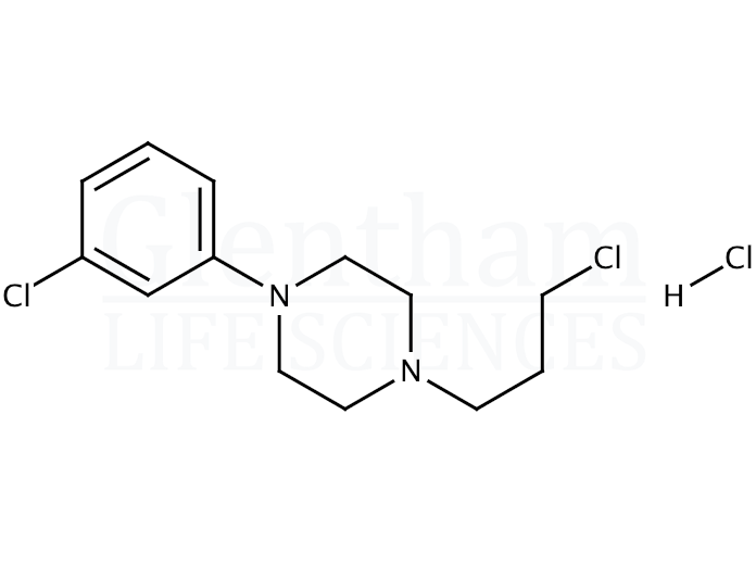 Structure for 1-(3-Chlorophenyl)-4-(3-chloropropyl)piperazine monohydrochloride (52605-52-4)