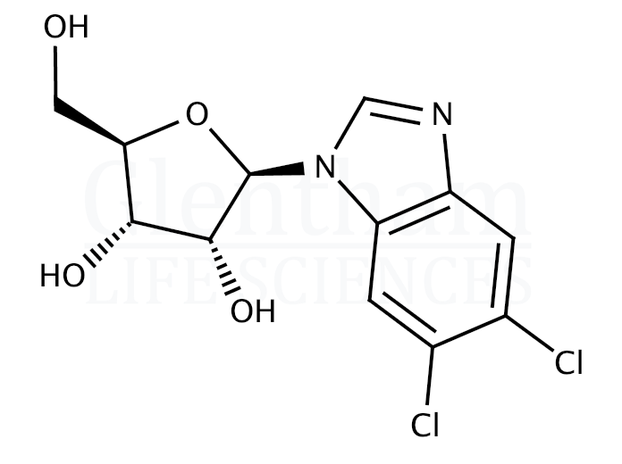 5,6-Dichlorobenzimidazole-1-b-D-ribofuranoside Structure