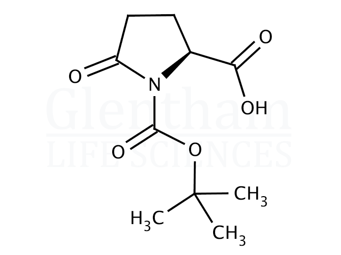 Structure for (S)-Boc-5-oxopyrrolidine-2-carboxylic acid  (53100-44-0)