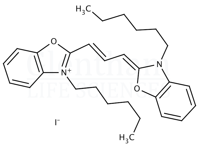 Structure for 3,3′-Dihexyloxacarbocyanine iodide