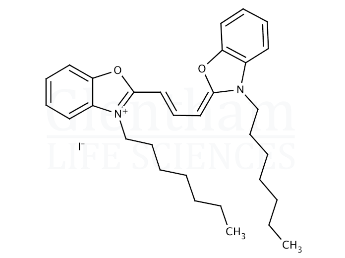 Structure for 3,3′-Diheptyloxacarbocyanine iodide (53213-83-5)