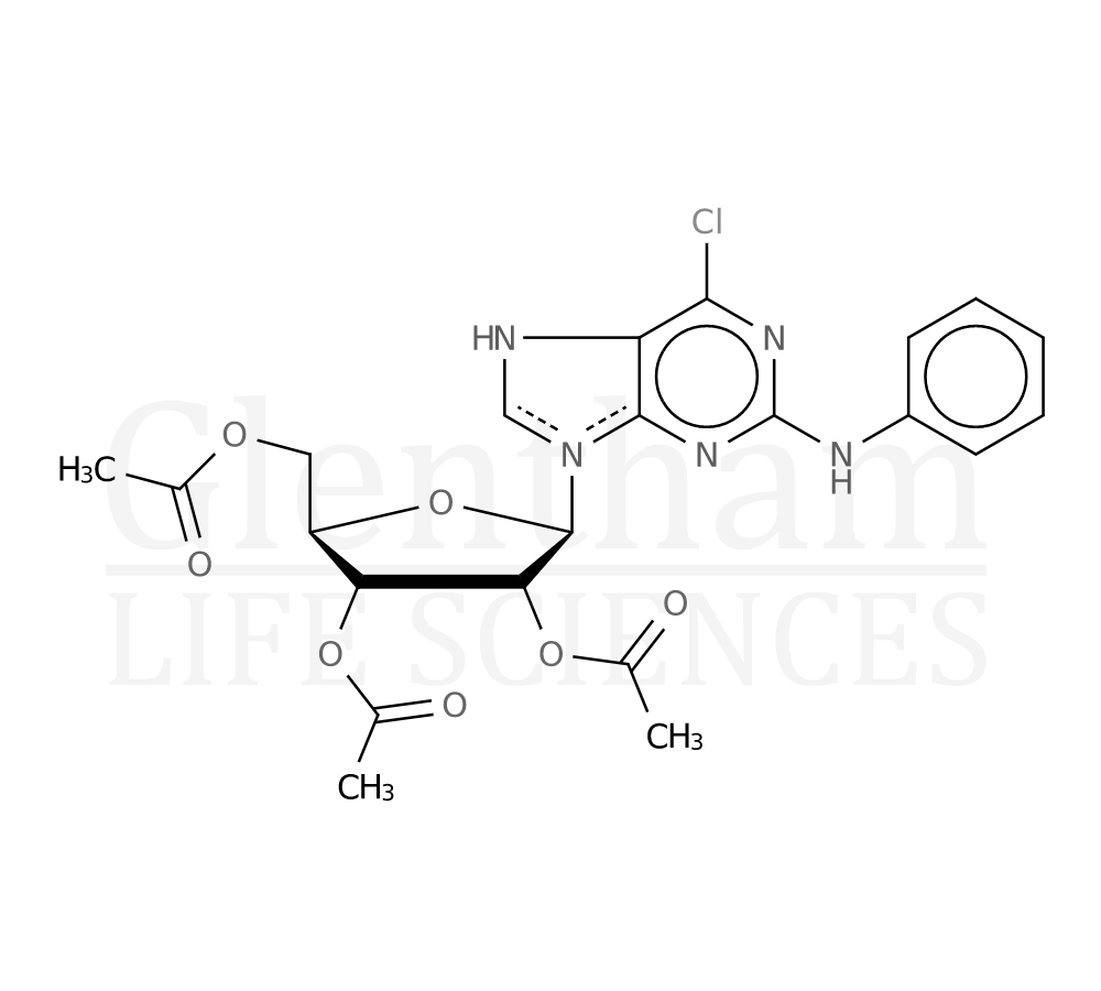 6-Chloro-N-phenyl-9-(2,3,5-tri-O-acetyl-b-D-ribofuranosyl)-9H-purin-2-amine Structure