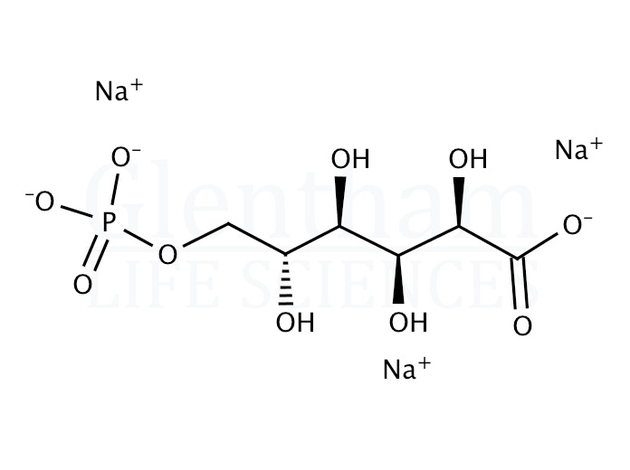 Structure for 6-Phosphogluconic acid trisodium salt (53411-70-4)