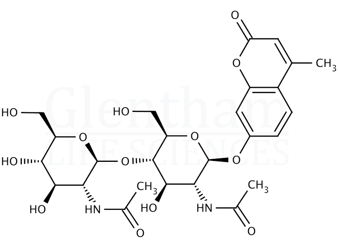 Structure for 4-Methylumbelliferyl N,N-diacetyl-b-D-chitobioside