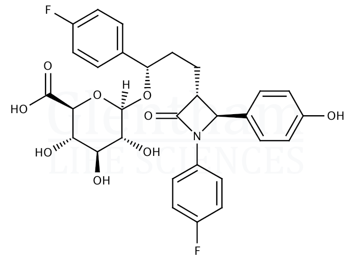 Ezetimibe hydroxy-b-D-glucuronide Structure