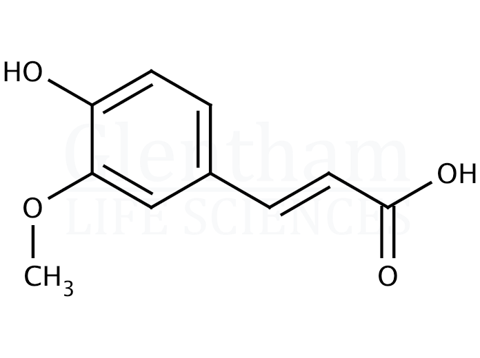 Structure for trans-4-Hydroxy-3-methoxycinnamic acid (537-98-4)