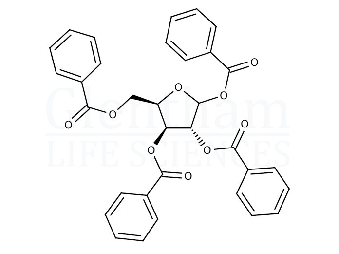 Structure for 1,2,3,4-Tetra-O-benzoyl-D-xylofuranose