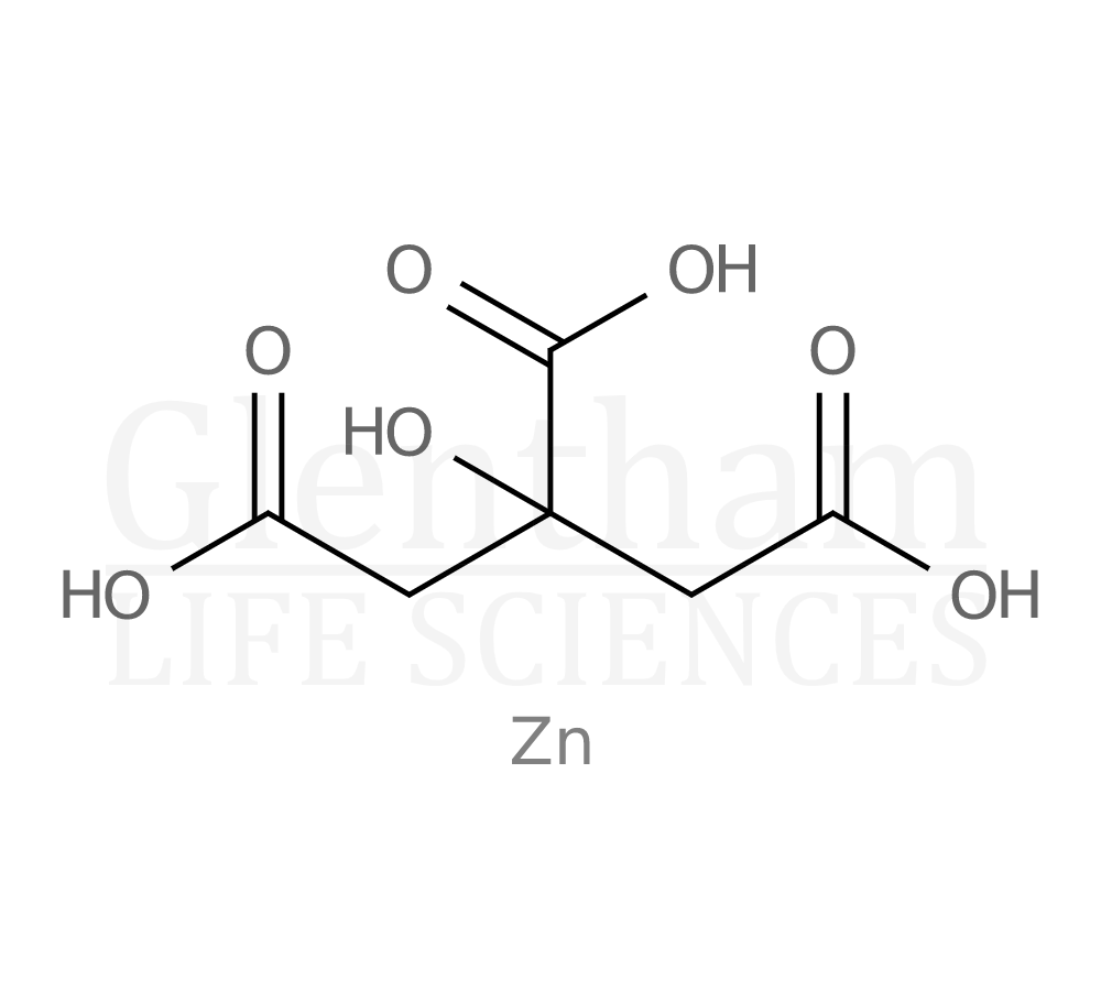 Zinc citrate trihydrate Structure