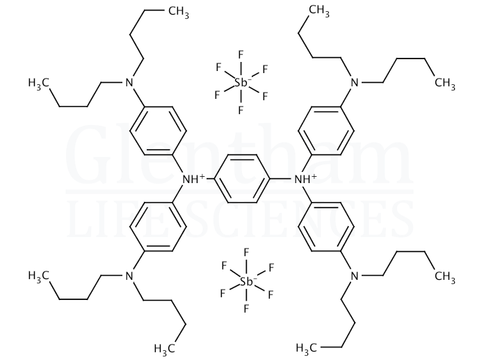 Structure for N3,N3,N6,N6-Tetrakis[4-(dibutylamino)phenyl]-1,4-cyclohexadiene-3,6-diaminium hexafluoroantimonate (1:2)