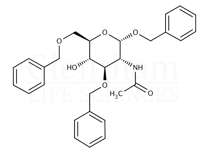 Benzyl 2-acetamido-2-deoxy-3,6-di-O-benzyl-α-D-glucopyranoside Structure