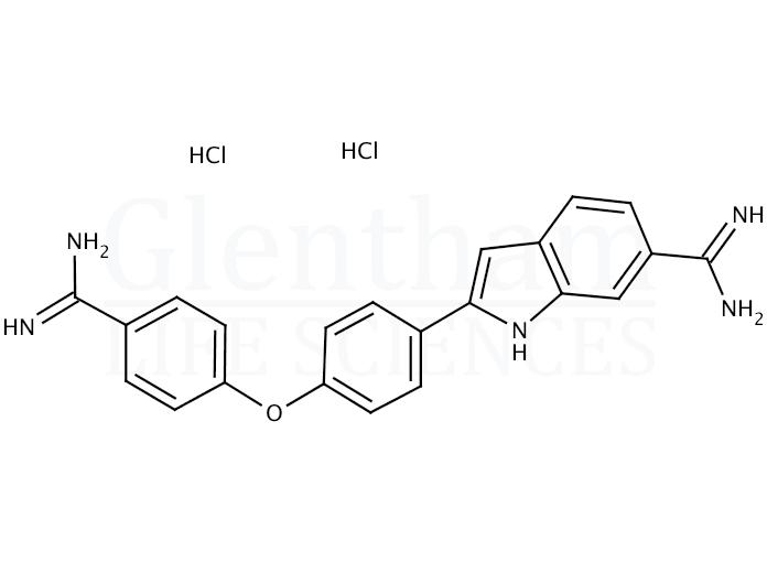 Structure for p-Amidinophenyl p-(6-amidino-2-indolyl)phenyl ether dihydrochloride