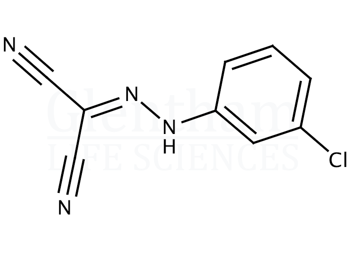 Large structure for  Carbonyl cyanide 3-chlorophenylhydrazone  (555-60-2)