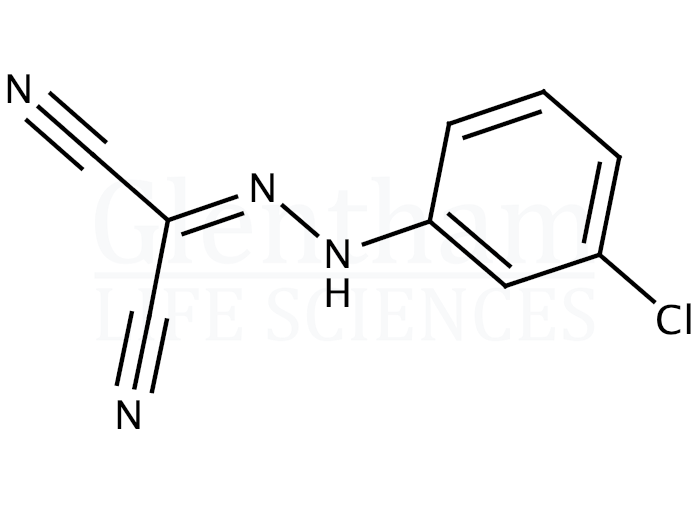 Carbonyl cyanide 3-chlorophenylhydrazone Structure