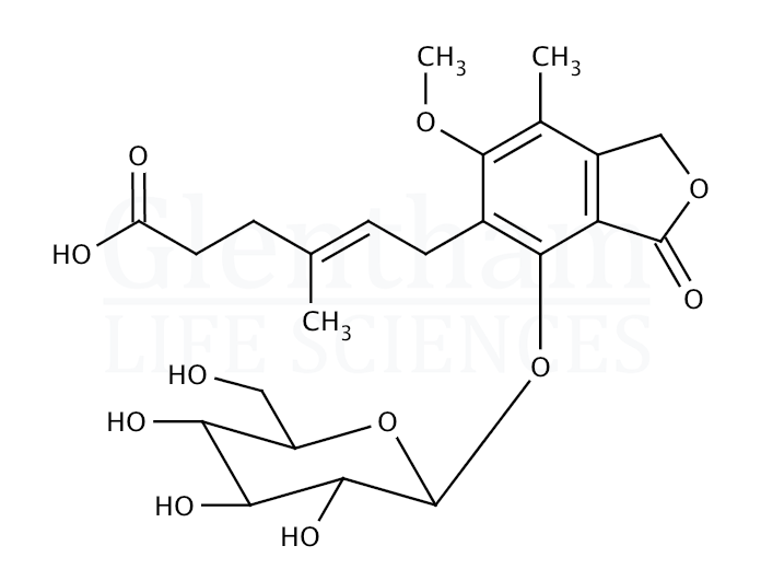 Structure for Mycophenolic acid phenolic b-D-glucoside (55533-52-3)
