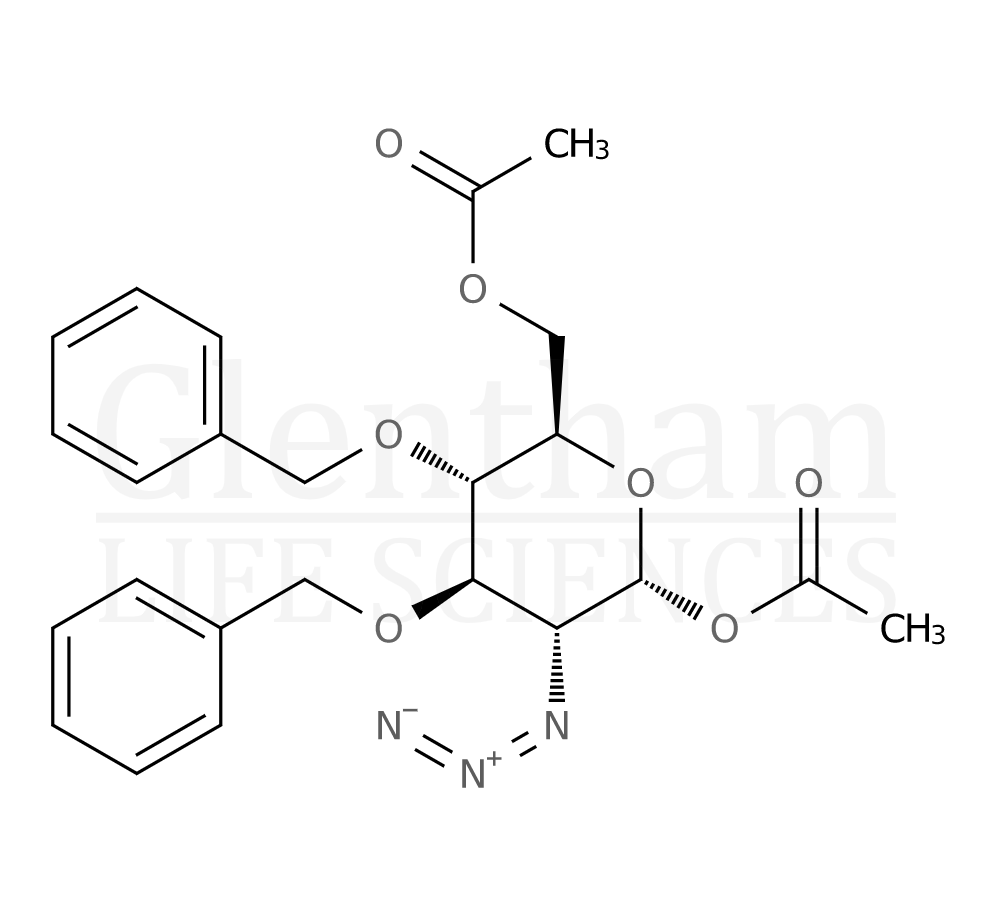 Structure for  1,6-Di-O-acetyl-2-azido-3,4-di-O-benzyl-2-deoxy-α-D-glucopyranose  (55682-49-0)
