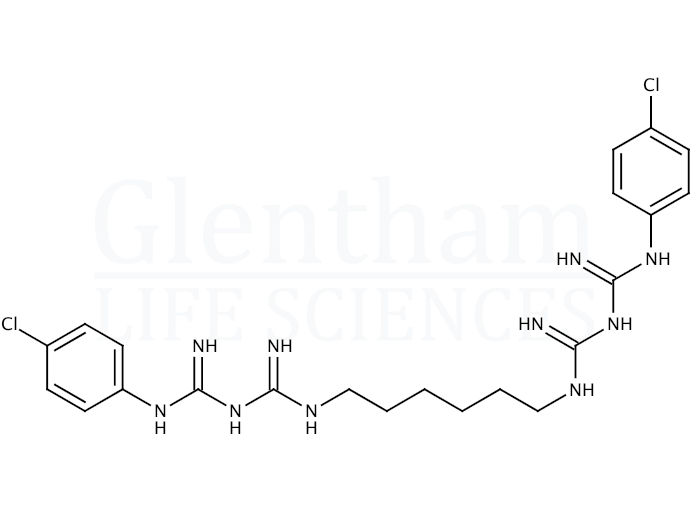 Structure for Chlorhexidine diacetate salt hydrate (56-95-1)