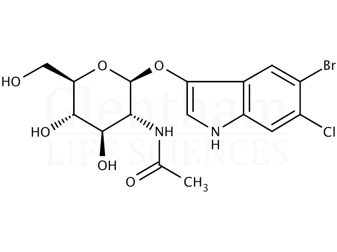 5-Bromo-6-chloro-3-indolyl 2-acetamido-2-deoxy-b-D-glucopyranoside Structure