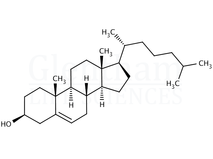 Cholesterol, USP/NF grade, from lanolin Structure