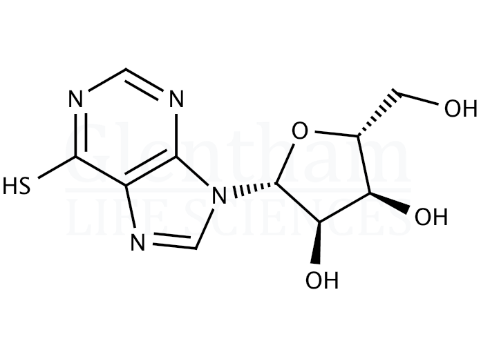 Structure for  6-Mercapto-9-(b-D-ribofuranosyl)purine  (574-25-4)