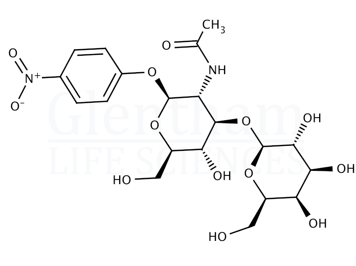 Structure for  4-Nitrophenyl 2-acetamido-2-deoxy-3-O-(b-D-galactopyranosyl)-b-D-glucopyranoside  (57467-13-7)