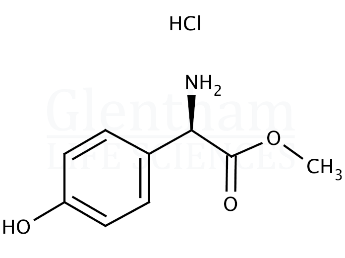 Structure for (R)-Amino-(4-hydroxyphenyl)acetic acid methyl ester hydrochloride (57591-61-4)