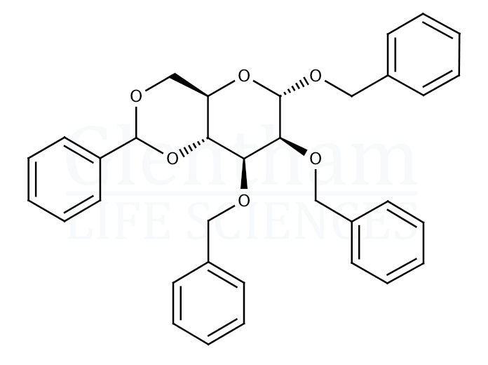 1,2,3-Tri-O-benzyl-4,6-O-benzylidene-a-D-mannopyranose Structure