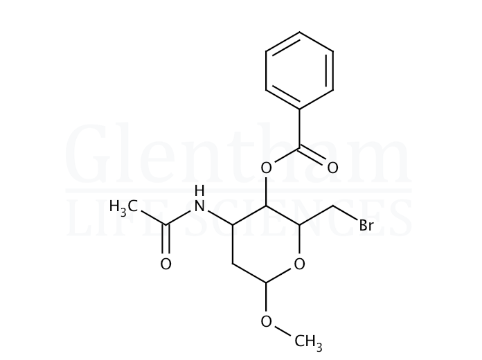 Methyl 3-Acetylamino-4-O-benzoyl-6-bromo-2,3,6-trideoxy-α-D-ribo-hexopyranoside Structure