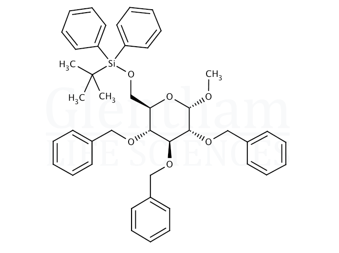 Structure for Methyl 2,3,4-tri-O-benzyl-6-O-tert-butyldiphenylsilyl-a-D-glucopyranoside