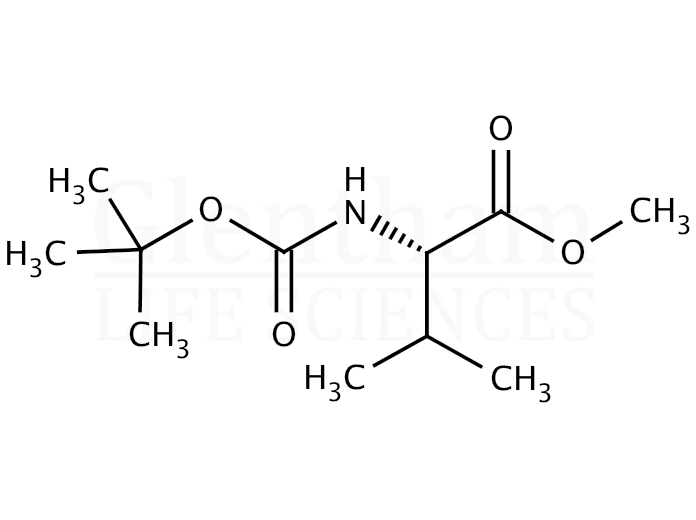 N-(tert-Butoxycarbonyl)-L-valine methyl ester  Structure
