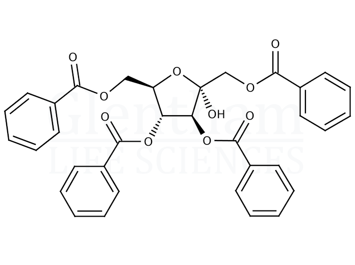Structure for 1,3,4,6-Tetra-O-benzoyl-a-D-fructofuranose