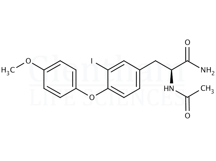 N-Acetyl-3-iodo-4-(4-methoxyphenoxy)-L-phenylalanine amide Structure